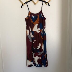 LOFT Painterly Midi Dress
